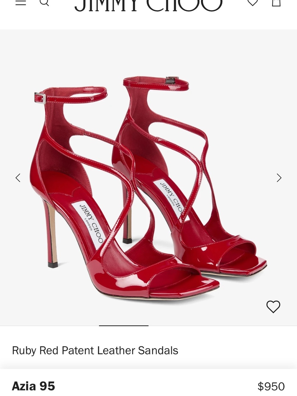 Jimmy Choo Red Patent Leather Strappy Stiletto Sandals new in box - Picture 1 of 5